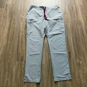 FIGS Kade Cargo Scrub Pants Gray XL Tall Medical Scrubs